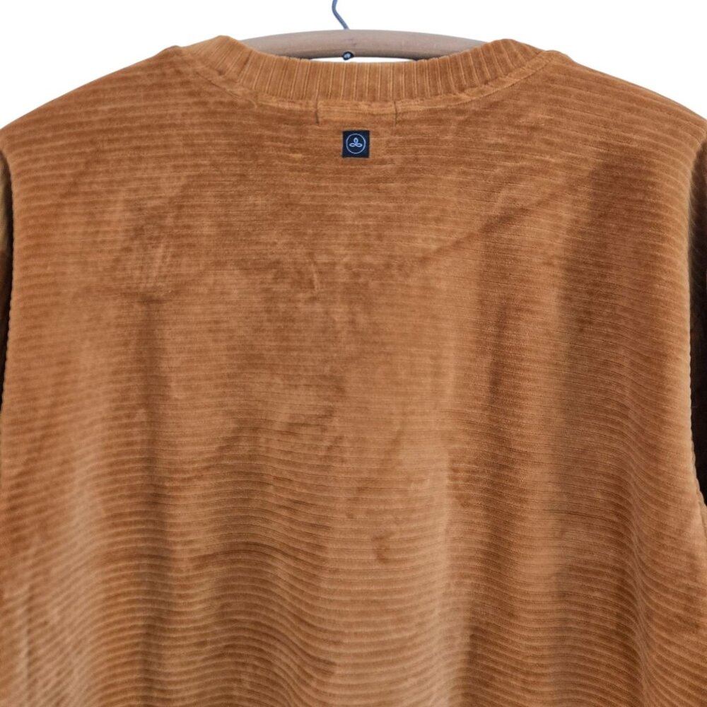 Prana Womens Rust Corduroy Velour Crewneck Pullover Sweatshirt Large - Picture 9 of 11